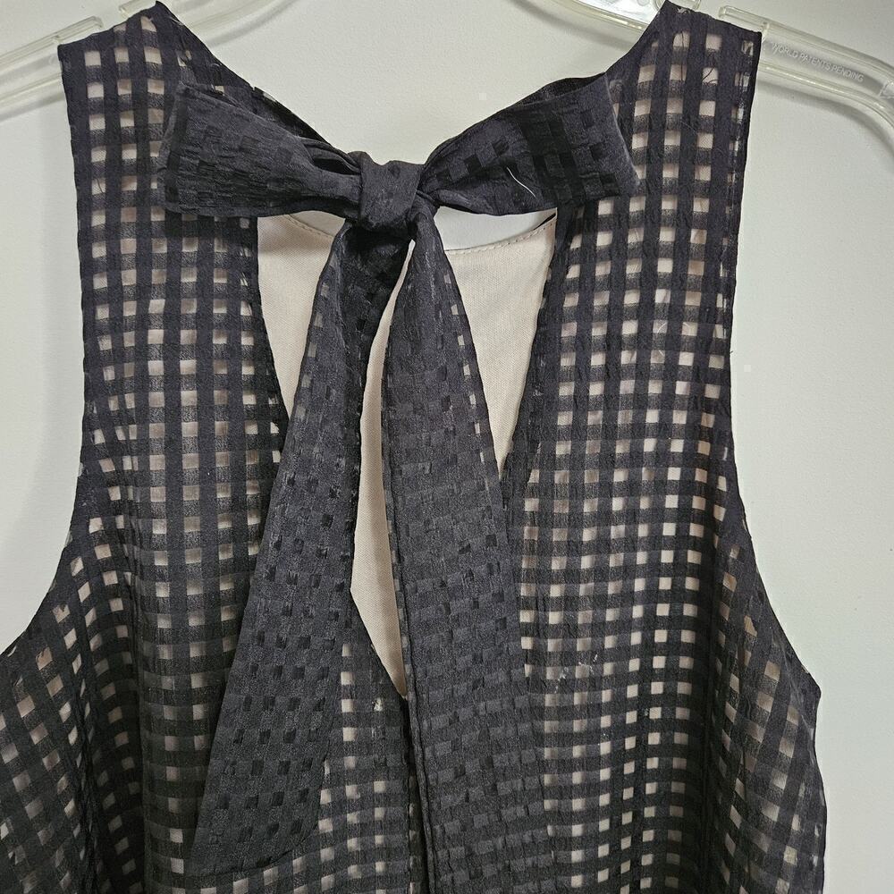 Wishlist Sheer Overlay Swing Babydoll Trapeze Dress Halter Neck Tie Back Sz S